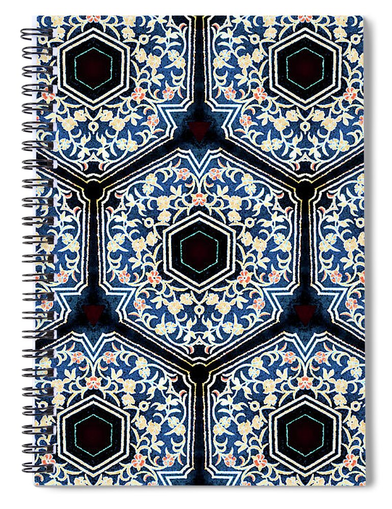 Abstract Spiral Notebook featuring the photograph Hexagonal Tapestry by Karen Adams