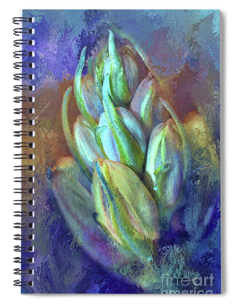 Flower Spiral Notebook featuring the digital art Hey Buddy by Lois Bryan