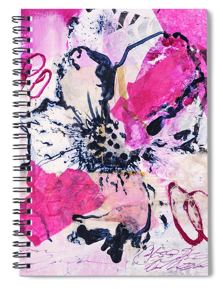 Flower Art Spiral Notebook featuring the mixed media Hibiscus by Catherine Jeltes