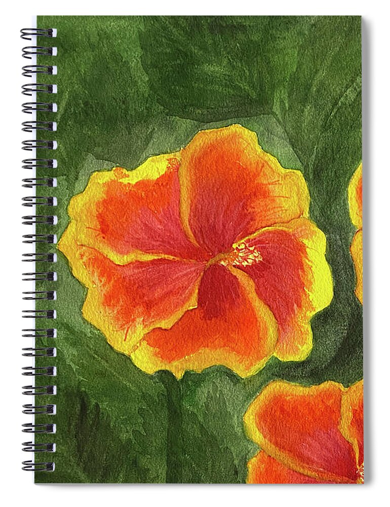 Hibiscus Spiral Notebook featuring the painting Hibiscus Three by Lisa Neuman