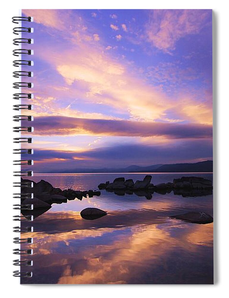 Lake Tahoe Spiral Notebook featuring the photograph Hidden Beach Sunset Surprise by Sean Sarsfield