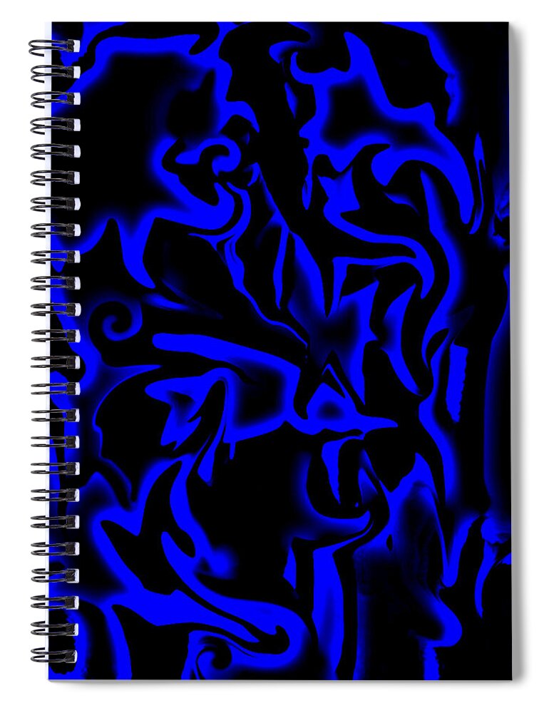 Abstract Art Spiral Notebook featuring the digital art Hidden Blue Bird by Ronald Mills