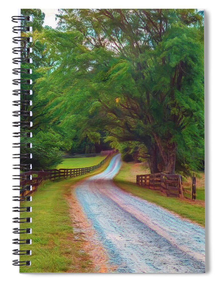 Trail Spiral Notebook featuring the photograph Hidden Valley Country Road Watercolor Painting by Debra and Dave Vanderlaan