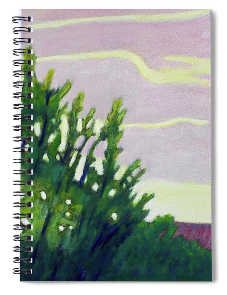 Landscape Spiral Notebook featuring the painting High Desert Glow by Brian Commerford
