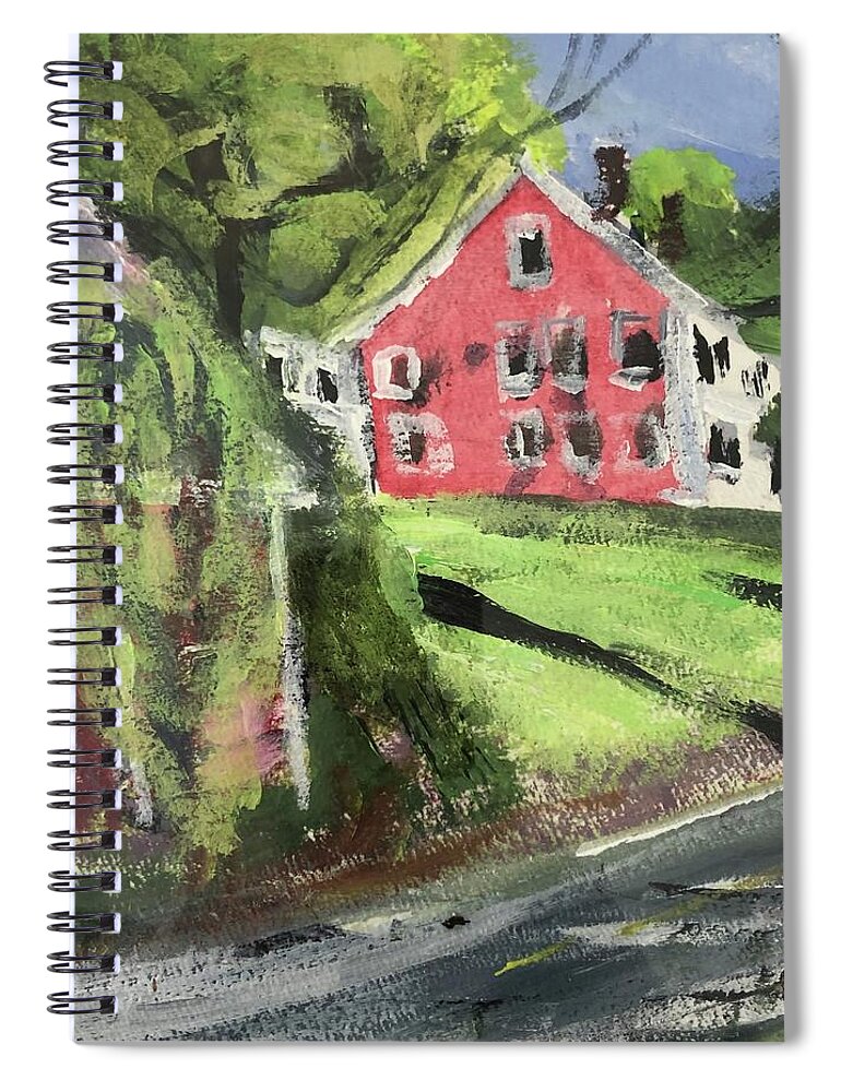 New England Spiral Notebook featuring the painting High Street by Cyndie Katz