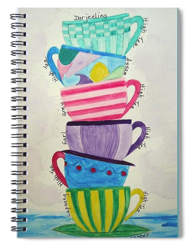 Tea Spiral Notebook featuring the painting High Tea by Colleen Casner