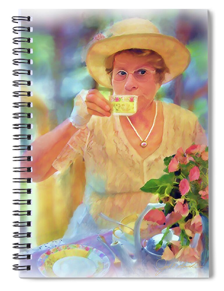 Tea Spiral Notebook featuring the painting High Tea by Joel Smith