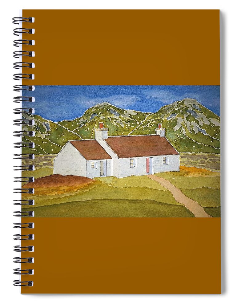 Watercolor Spiral Notebook featuring the painting Highland Home by John Klobucher
