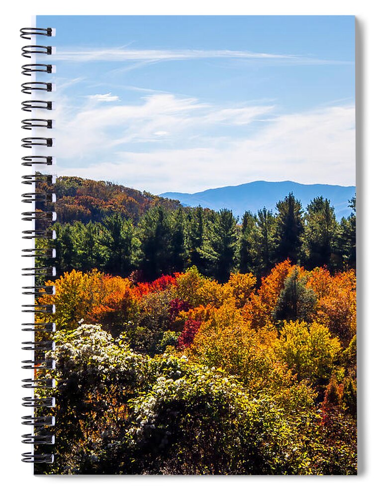 Blue Ridge Parkway Spiral Notebook featuring the photograph Hiking on the Max Patch Trail in North Carolina by L Bosco