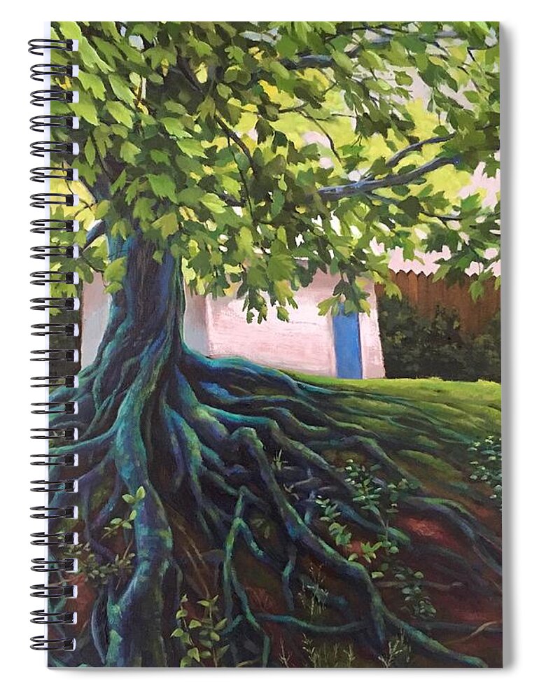 Tree Spiral Notebook featuring the painting Hillcrest by Don Morgan