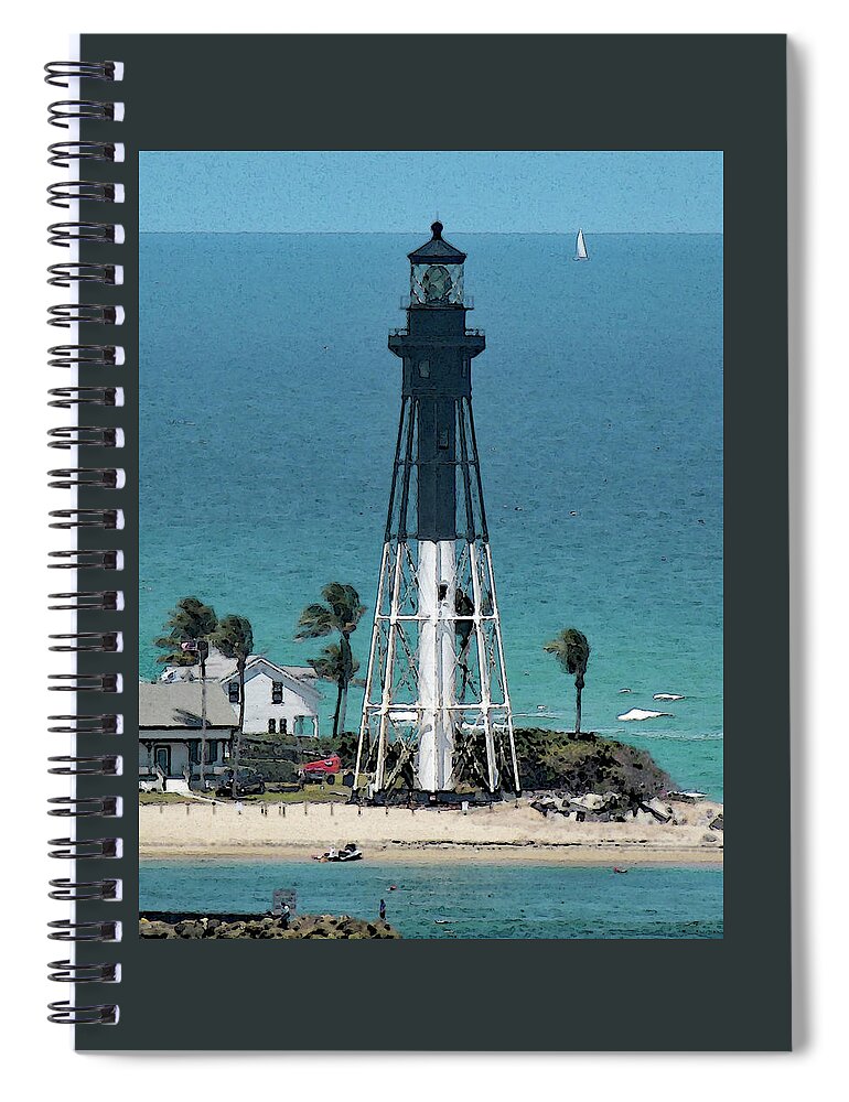 Lighthouse Spiral Notebook featuring the photograph Hillsboro Lighthouse in April by Corinne Carroll
