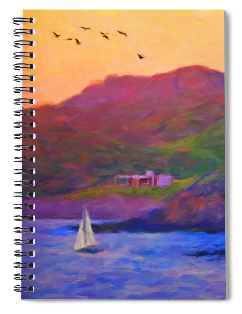 Landscape Spiral Notebook featuring the painting Himalaya Bay, Senora, Mexico by Trask Ferrero