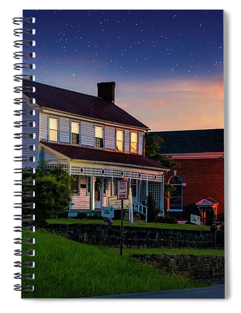 Sunset Spiral Notebook featuring the photograph Historic Blountville at Twilight by Shelia Hunt