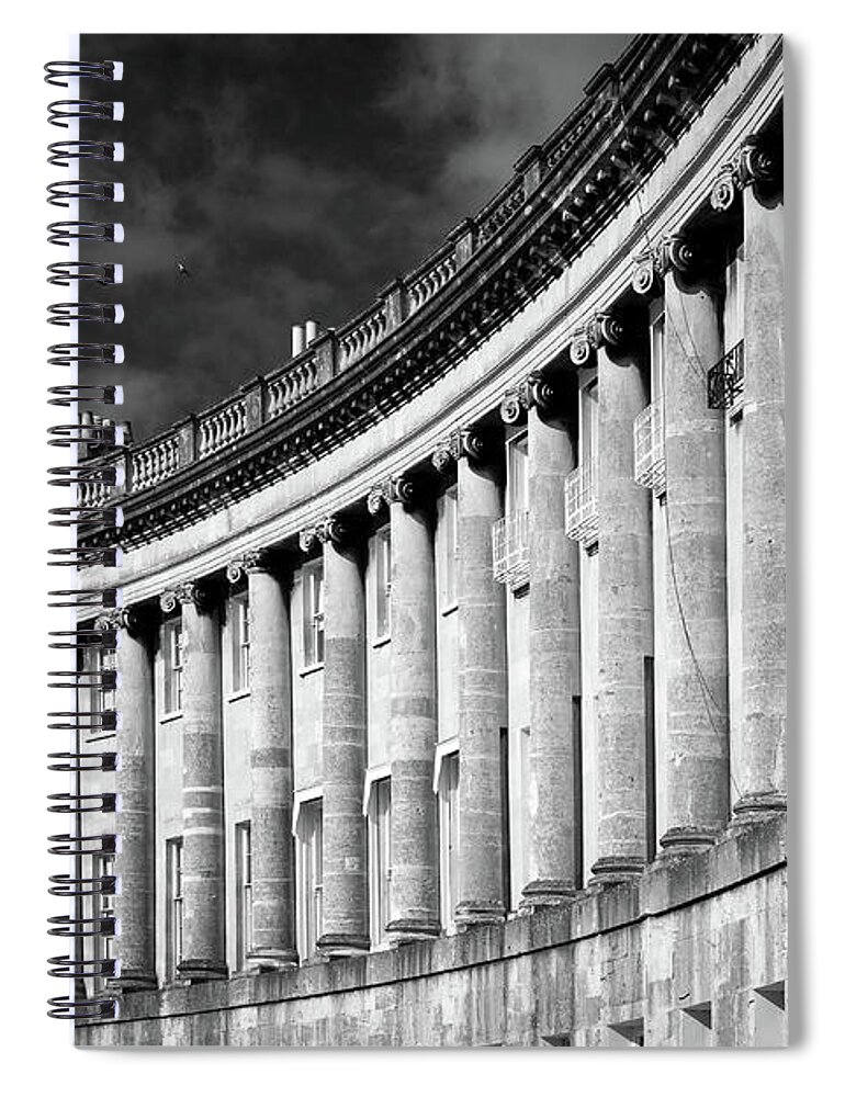 Bath Spiral Notebook featuring the photograph Historic Royal Crescent in Bath by Seeables Visual Arts