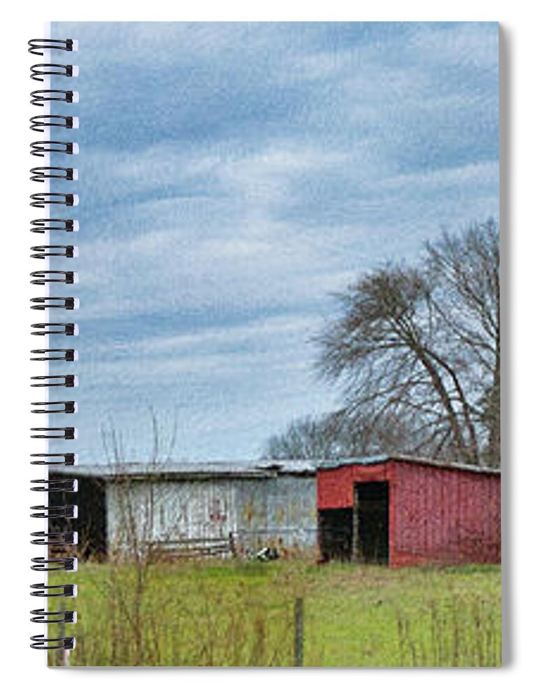 Farm Spiral Notebook featuring the digital art Historical Cornelius Farm by Amy Dundon