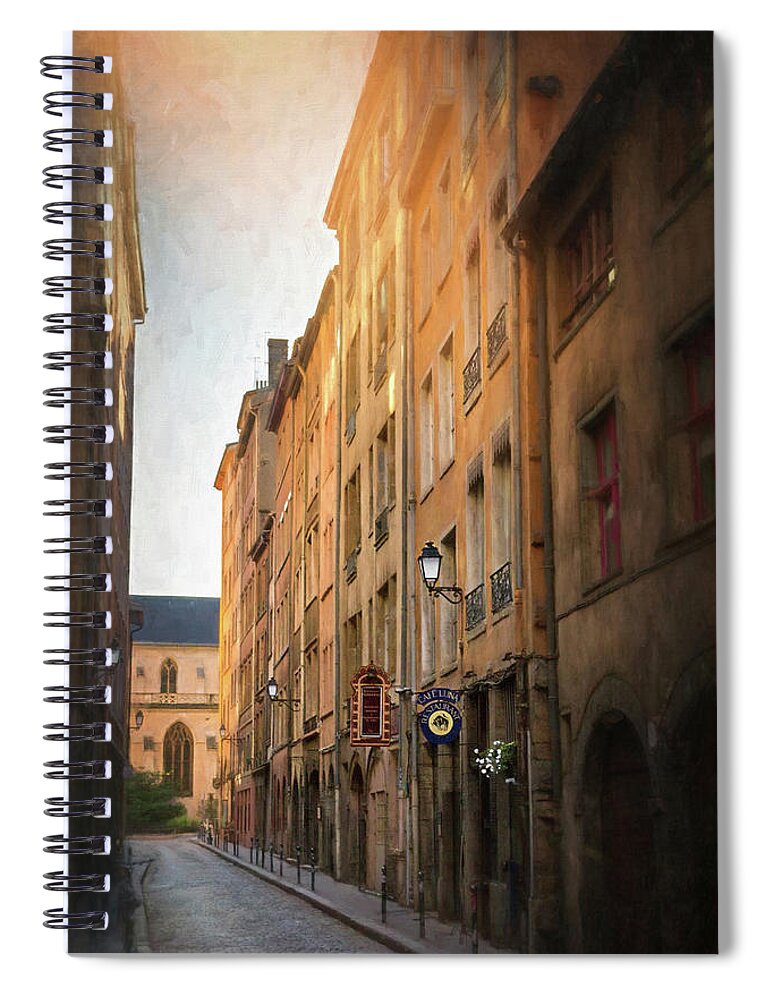 Lyon Spiral Notebook featuring the photograph Historical Rue St Georges Vieux Lyon France by Carol Japp