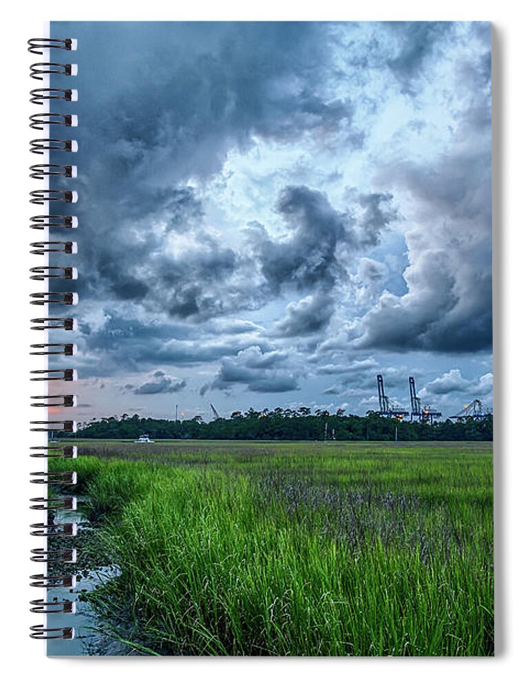  Spiral Notebook featuring the photograph Hobcaw Storm by Jim Miller