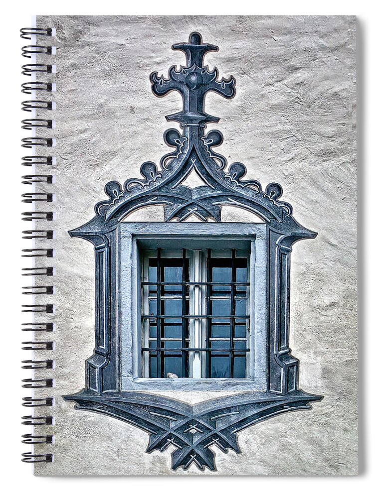 Architecture Spiral Notebook featuring the photograph Hohes Schloss Window by Marcia Colelli