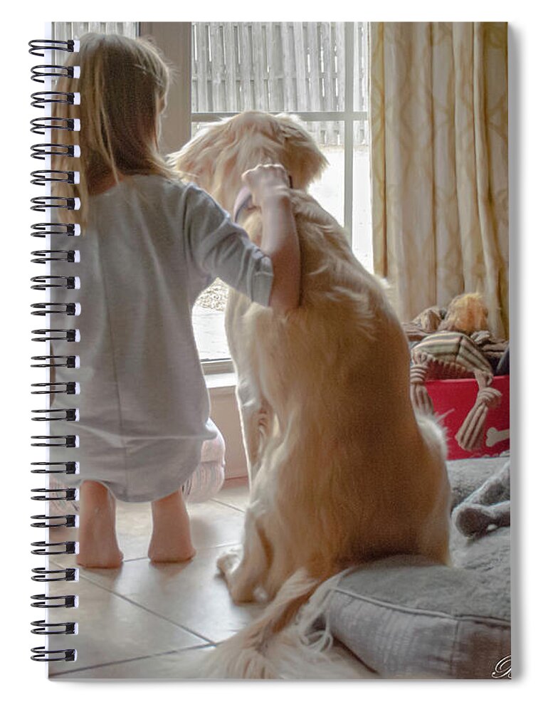 People Spiral Notebook featuring the photograph Holding Dixie by Barry Bohn