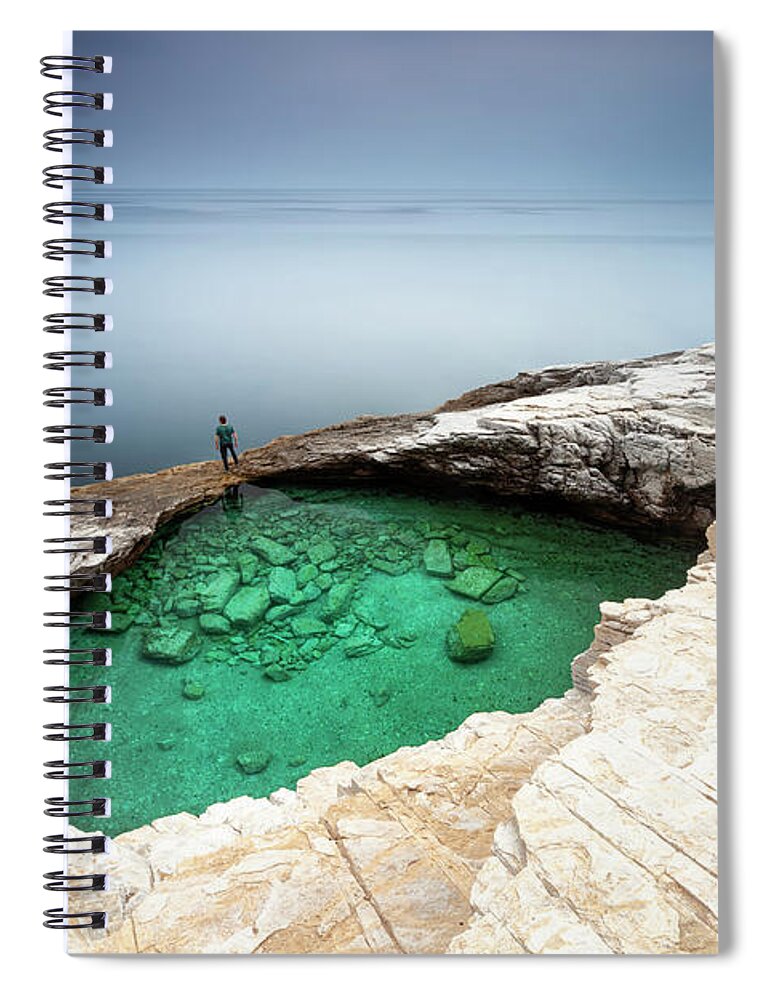 Aegean Sea Spiral Notebook featuring the photograph Hole In the Sea by Evgeni Dinev