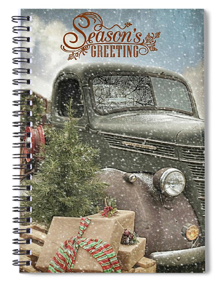 Holiday Truck Spiral Notebook featuring the photograph Holiday Truck by Dark Whimsy