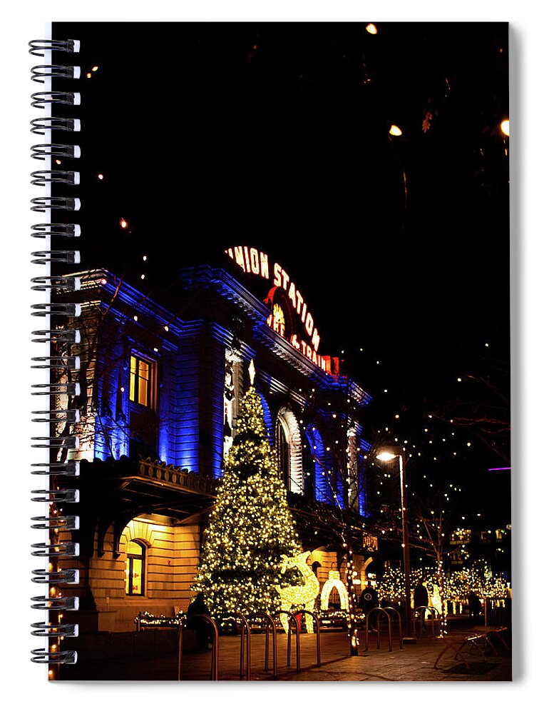 Denver Union Station Spiral Notebook featuring the photograph Holidays at Union Station by Kevin Schwalbe