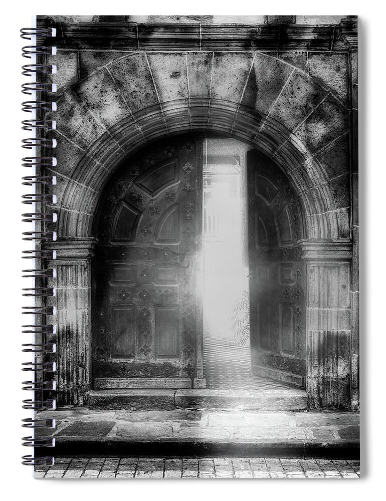 Door Spiral Notebook featuring the photograph Holloway Jail by Micah Offman