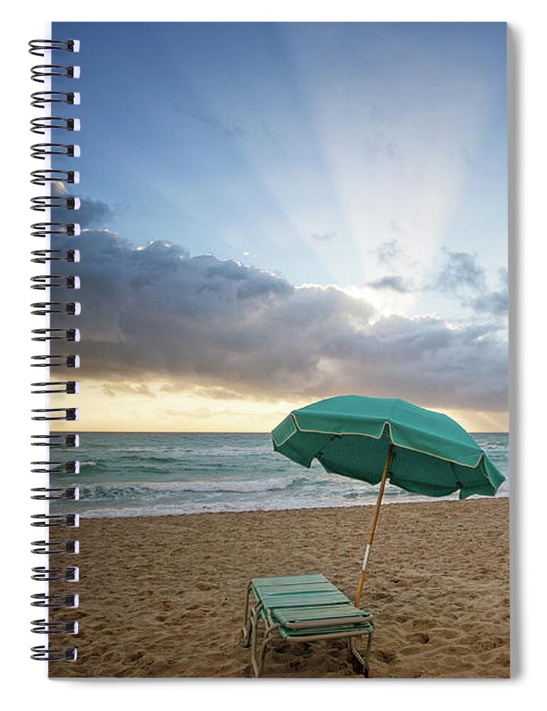 Hollywood Spiral Notebook featuring the photograph Hollywood Beach Sunrise by Becqi Sherman