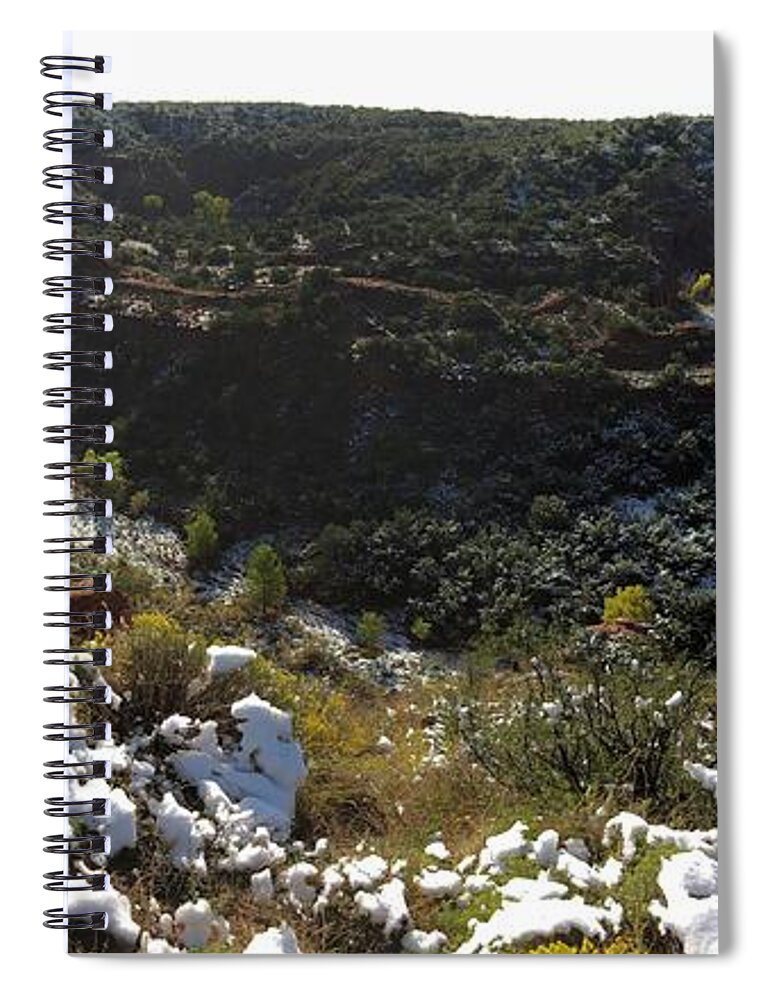 Richard E. Porter Spiral Notebook featuring the photograph Holmes Canyon, Juxtaposition, Caprock Canyons State Park, Texas by Richard Porter