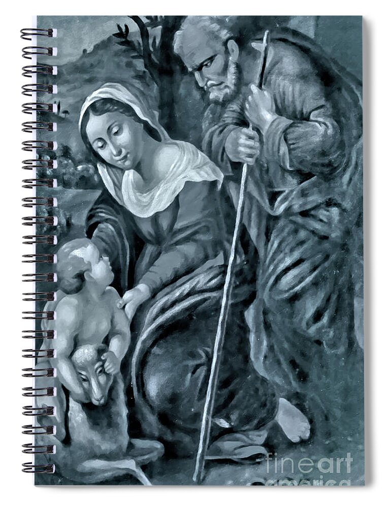 Holy Family Spiral Notebook featuring the photograph Holy Family Lamb by Munir Alawi