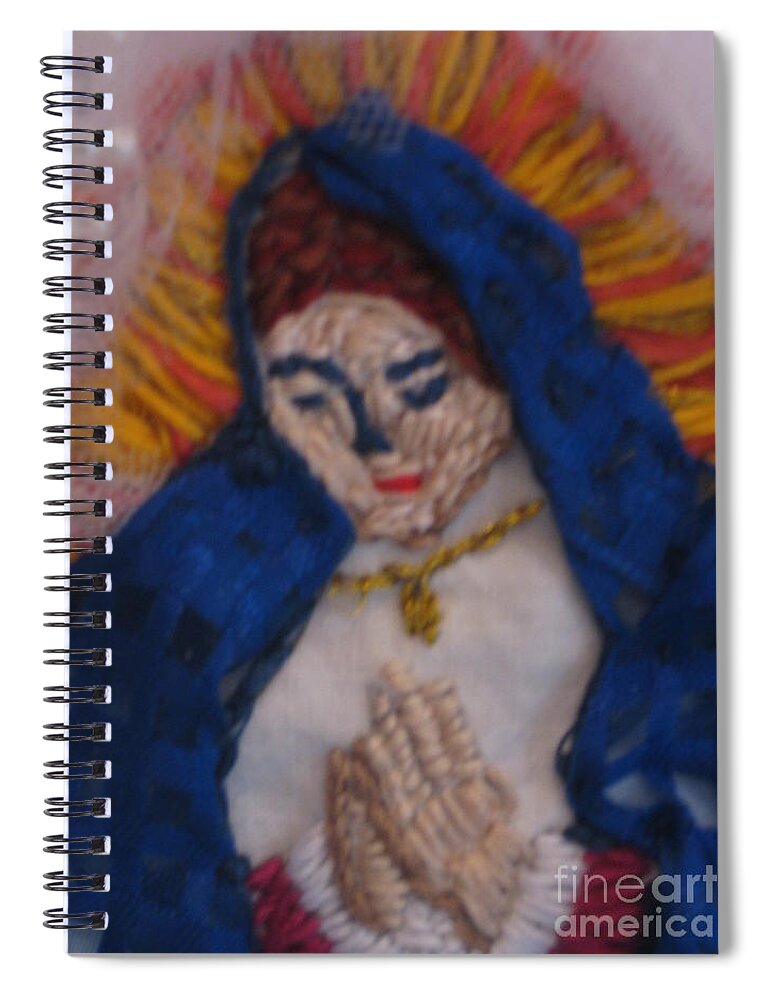 Mother Mary Spiral Notebook featuring the painting Holy Mother Hear Our Prayers by Constance Gehring