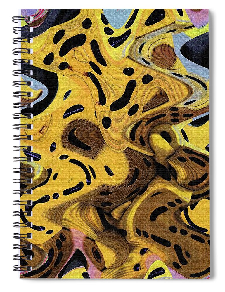 Homemade Yard Dice Spiral Notebook featuring the digital art Home Made Yard Dice Abstract by Tom Janca