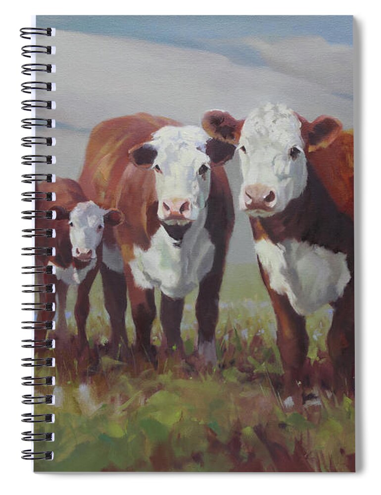 Farm Animals Spiral Notebook featuring the painting Home on the Range by Carolyne Hawley