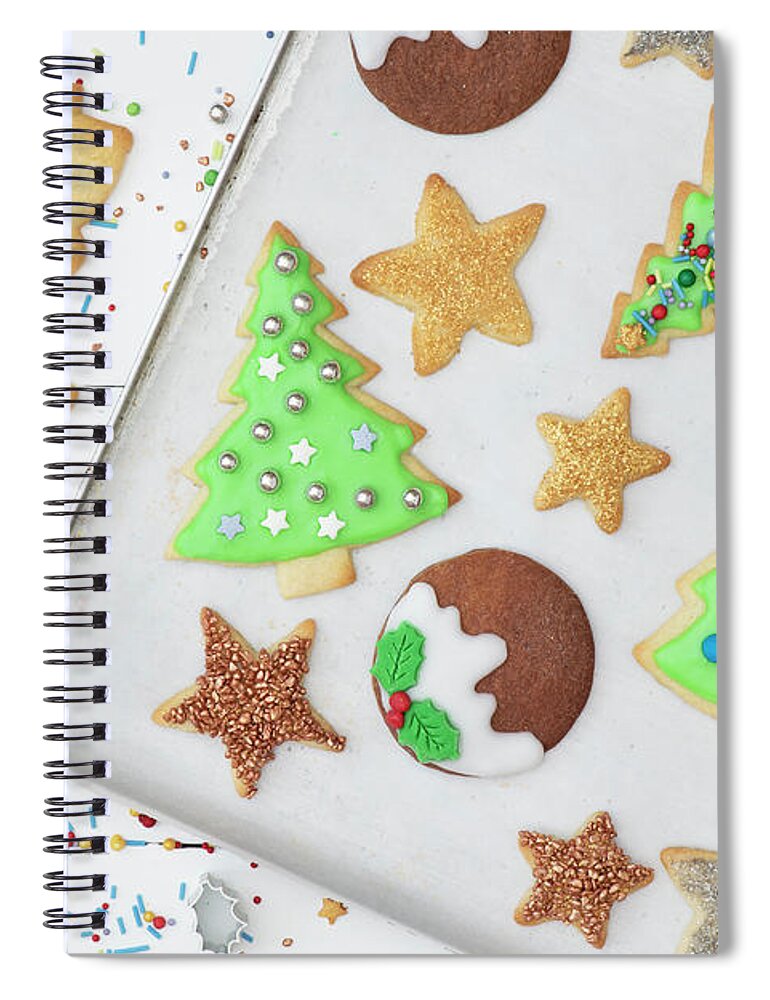 Christmas Cookies Spiral Notebook featuring the photograph Homemade Christmas Cookies by Tim Gainey