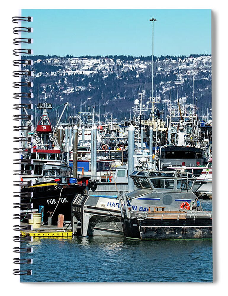 Natanson Spiral Notebook featuring the photograph Homer Harbor by Steven Natanson
