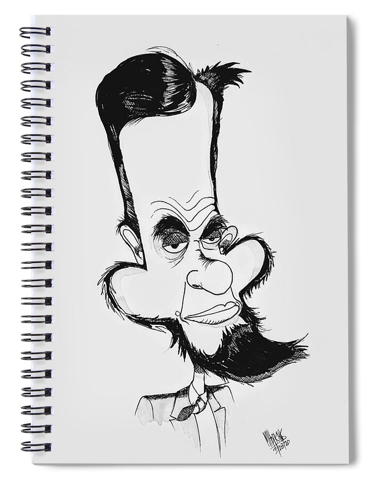 Lincoln Spiral Notebook featuring the drawing Honest Abe by Michael Hopkins