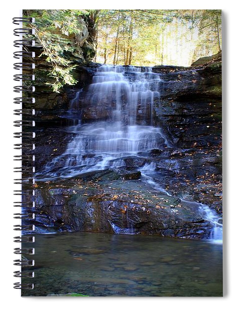 Nature Spiral Notebook featuring the photograph Honey Run Falls by Mary Walchuck