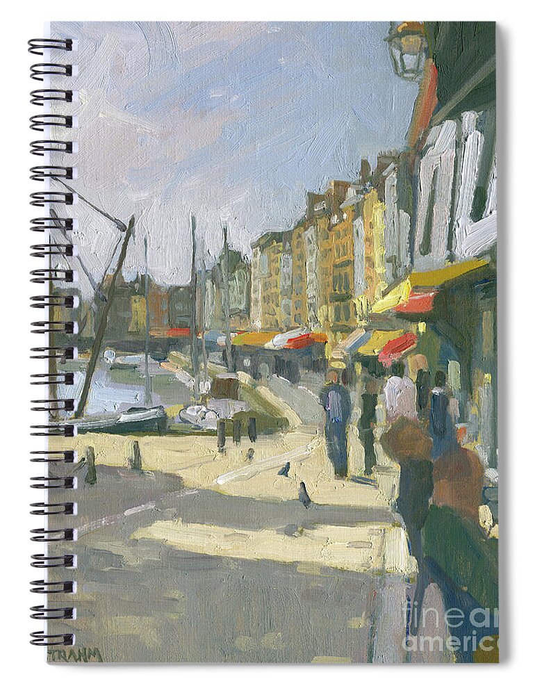 Honfleur Spiral Notebook featuring the painting Honfleur, France by Paul Strahm