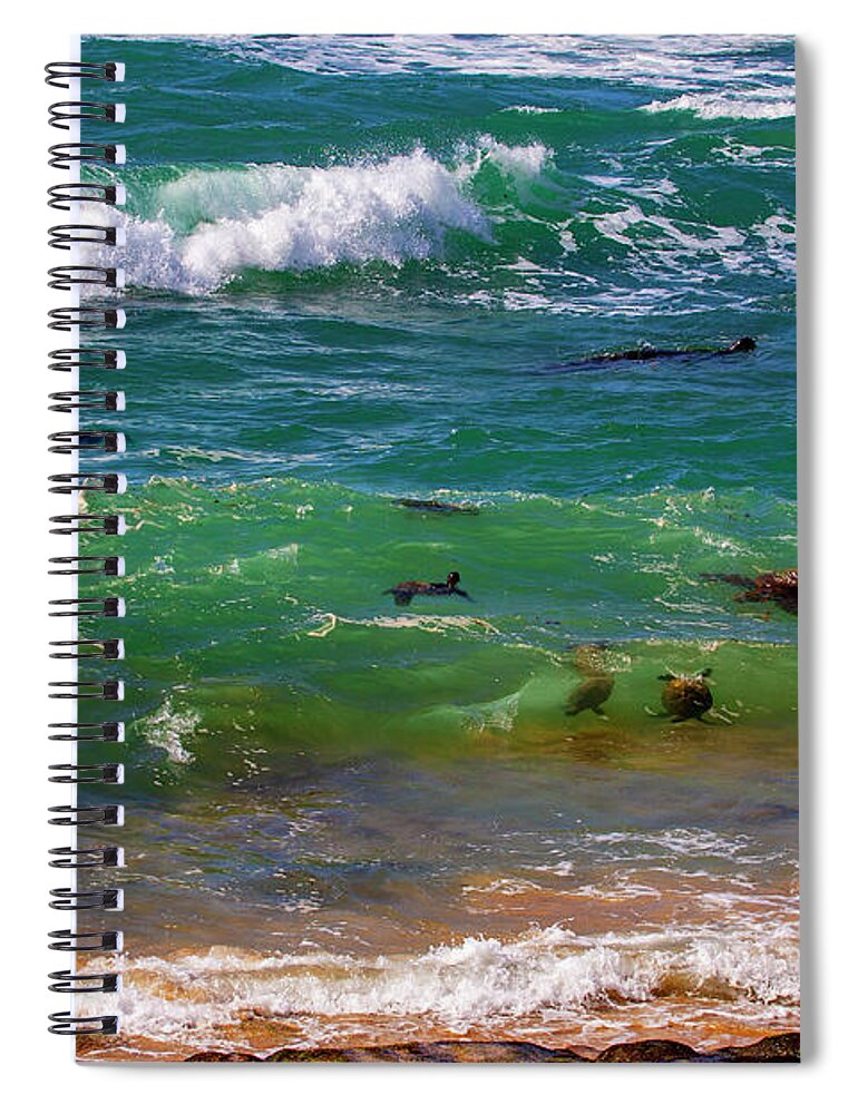 Honu Spiral Notebook featuring the photograph Honu Playground by Anthony Jones