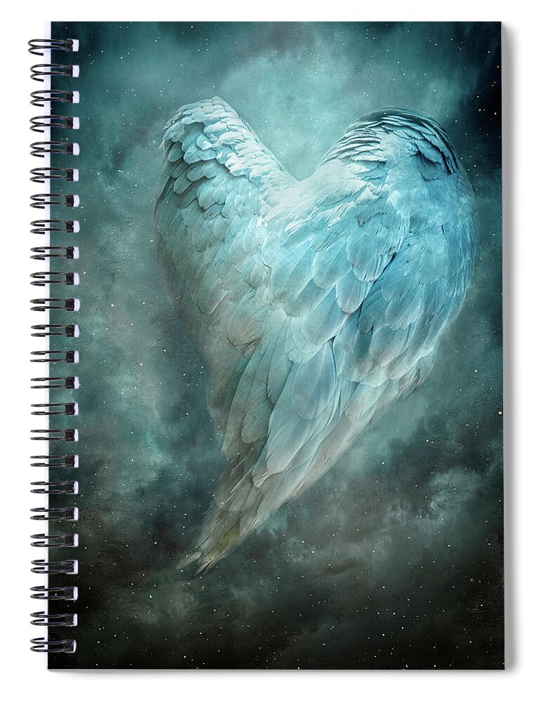 Heart Spiral Notebook featuring the digital art Hope is the Thing with Feathers by Nicole Wilde