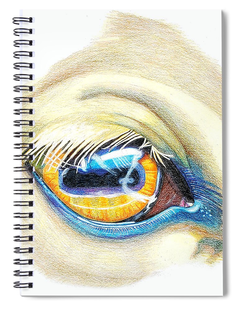 Horse Eye Spiral Notebook featuring the drawing Horse Eye Study by Equus Artisan