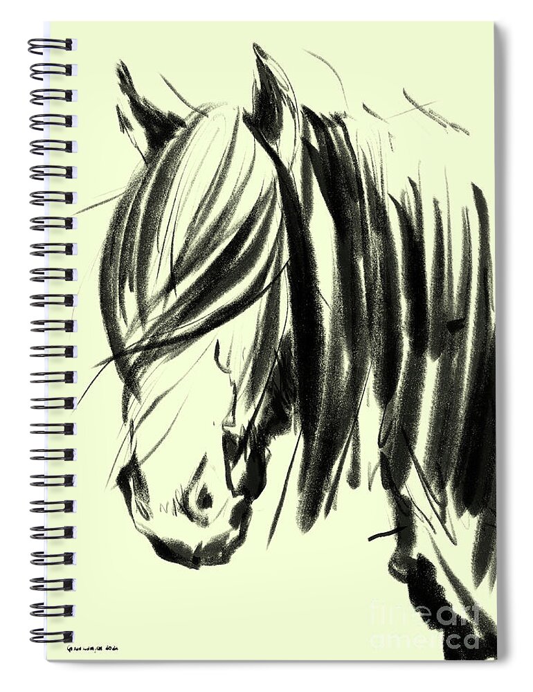 Horse Spiral Notebook featuring the painting Horse Hair and Wind by Go Van Kampen