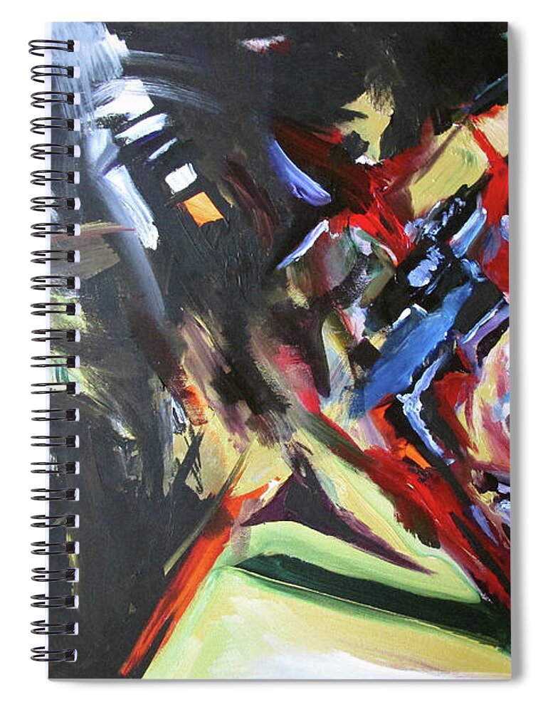 Kentucky Horse Racing Spiral Notebook featuring the painting Horse In Gold by John Gholson