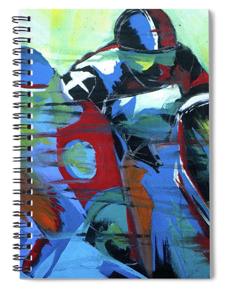 Kentucky Horse Racing Spiral Notebook featuring the painting Horse Number 5 by John Gholson