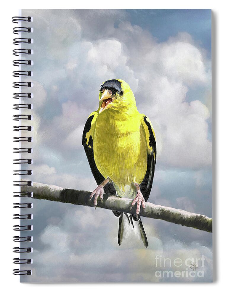 Bird Spiral Notebook featuring the digital art Hot And Bothered by Lois Bryan