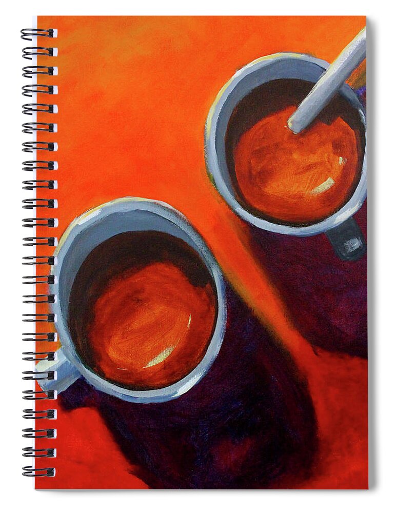 Hot Chocolate Spiral Notebook featuring the painting Hot Chocolate by Nancy Merkle