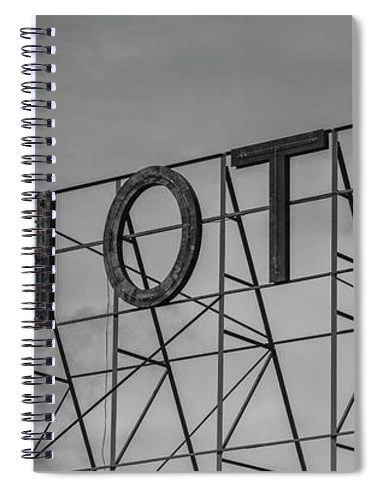 B&w Spiral Notebook featuring the photograph Hotel by Mike Schaffner