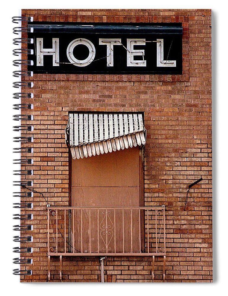 City Spiral Notebook featuring the photograph Hotel Shabby by Carmen Kern