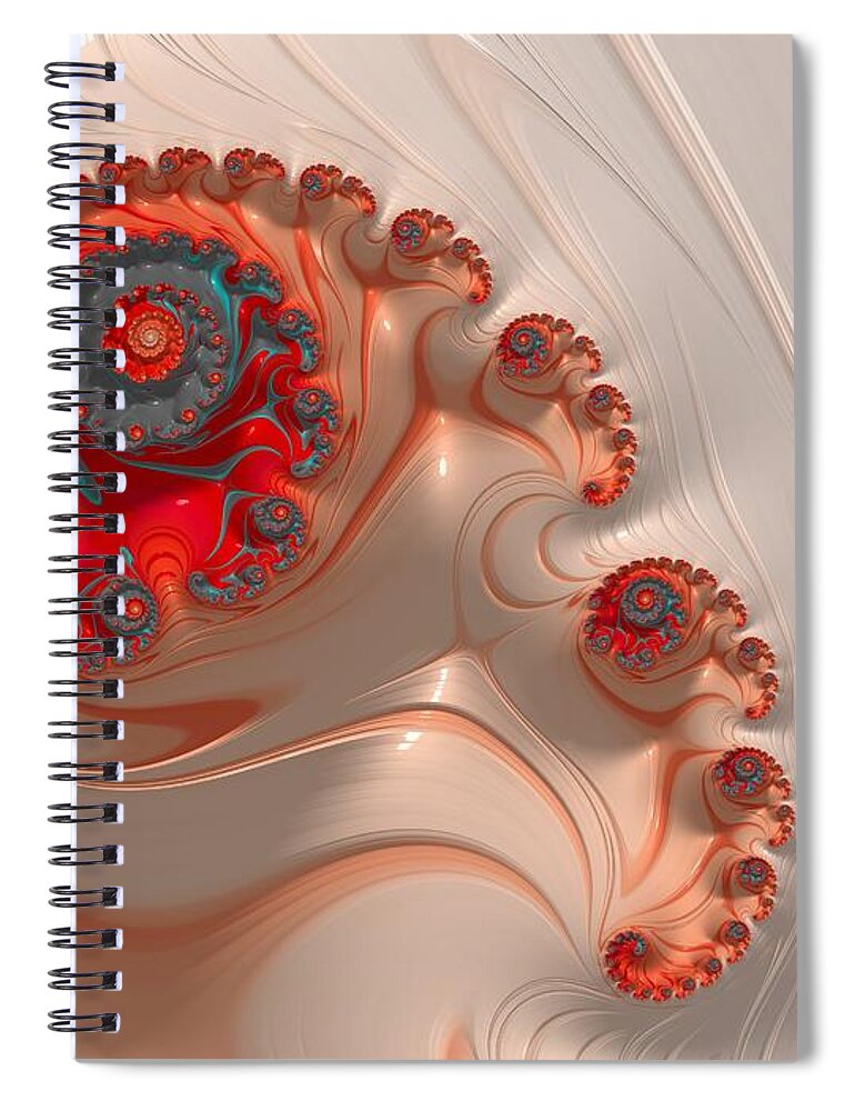 Fractal Spiral Notebook featuring the digital art Hotspot by Bonnie Bruno