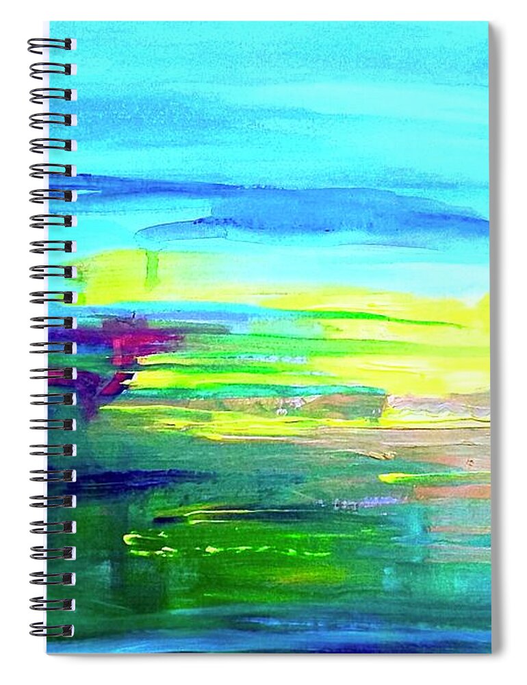 Landscape Spiral Notebook featuring the painting Hour Of Light by Alida M Haslett